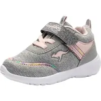 Kangaroos Sneaker "KY-Chummy EV", Mädchen, Gr. 28, grau (grau, rosa), Textil, Schuhe Sneaker, mit praktischem Klettverschluss