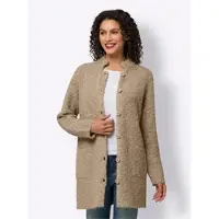HEINE Strickjacke , Damen, Gr. 42, beige (beige, meliert), 72% Polyacryl, 23% Polyester, 5% Polyamid, unifarben, Strickjacken Strickjacke