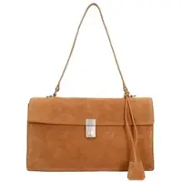 Gave Lux Wildledertasche mit Druckknopfverschluss Handgefertigte Italienische Qualität Cognac UNICA 34.5x21x10 cm