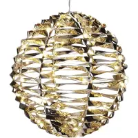 Wellhome Gold Dekorative Glänzende Weihnachtskugel Mit 60 Warmweißen Led-lichtern 25 Cm