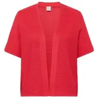 Rabe Strickjacke , Damen, Gr. 46, rot (koralle), Strick, Obermaterial: 50% Baumwolle, 50% Polyacryl, unifarben, regular fit normal, V-Ausschnitt, Strickjacken Strickjacke, ohne Verschluss