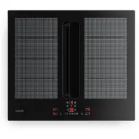 Klarstein ChefFusion Induktionskochfeld mit Dunstabzug 60 cm – 4 Kochzonen, 7200 W, 504,3 m³/h, Flex-Zonen, Umluftbetrieb und Abluftbetrieb