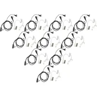 VHBW 10x Headset kompatibel mit Kenwood TH-22AT, TH-22, TH-225, TH-225A, TH-22A, TH-22E, TH-235, TH-235A, TH-235E Funkgerät - schwarz, Akustikschlauch