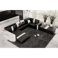 AEA Ledersofa Polster Sitz Couch Garnitur Ecksofa Sofa Couch Wohnlandschaft D3312
