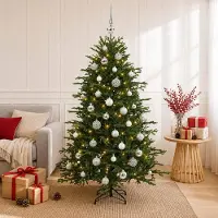 Syfax Künstlicher Weihnachtsbaum mit Weihnachtskugel 120 cm 150 LEDs