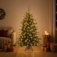 Syfax Künstlicher Weihnachtsbaum mit Weihnachtskugel 150 cm 150 LEDs