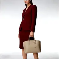 Markenlos Damentasche aus Leder als Shopper und Tote Bag, hergestellt in Italien, 48x31x11 cm