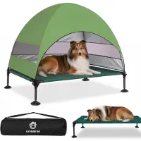 Merkloos SolidKeus – Erhöhtes Hundebett mit Klappdach, geeignet für Innen- und Außenbereich