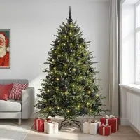 Syfax Künstlicher Weihnachtsbaum mit Weihnachtskugel 180 cm 300 LEDs