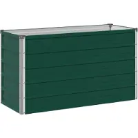 vidaXL Hochbeet im Garten Grün 100 x 40 x 55 cm Stahl