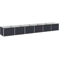 Syfax Hochbeet im Garten Anthrazit 480 x 80 x 55 cm Verzinkter Stahl