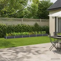Syfax Hochbeet im Garten Anthrazit 600 x 80 x 24 cm Verzinkter Stahl