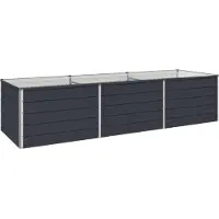 Syfax Hochbeet im Garten Anthrazit 242 x 80 x 55 cm Verzinkter Stahl