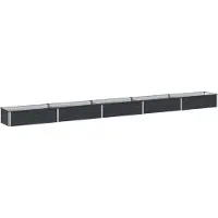 vidaXL Hochbeet im Garten Anthrazit 400 x 40 x 24 cm Stahl