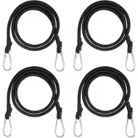 OEM Elastische Banden mit Karabinerhaken, 4 Stück, schwarze, für Camping, Segeln, Fahrradträger, Zelte, Autos und Dachträger