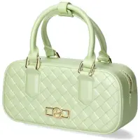 Marc Ellis Handtasche Vegan Leather gesteppt Hellgrün Light Green UNICA 22x11x7.5 cm FLAT GLITTY SOFT GREEN-LIGHT GOLD