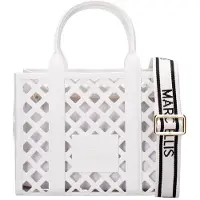 Marc Ellis Handtasche aus Vegan Leather mit Lochstickerei Beige UNICA 25x19.5x13 cm FLAT PLOT BEIGE-LIGHT GOLD