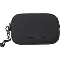 Momo Design Handtasche Schwarz Polyurethan Schulterriemen Reißverschluss Black UNICA 12x19x4 cm MO-18RU-BLACK