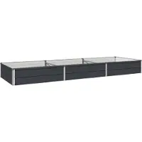 Syfax Hochbeet im Garten Anthrazit 240 x 80 x 24 cm Verzinkter Stahl