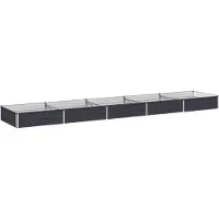 Syfax Hochbeet im Garten Anthrazit 400 x 80 x 24 cm Verzinkter Stahl