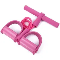 Merkloos Elastisches Sit Up Pull Rope - 4-Rohr Widerstandsband mit Fußpedal - Effektive Fitnessausrüstung für Zuhause oder das Fitnessstudio - Ideal für Krafttraining und Gewichtsreduktion