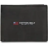 Cotton Belt Herrengeldbörse echtes Leder schwarz Slim ohne Verschluss Black B UNICA 12x9.5x2 cm K19059P029-NERO