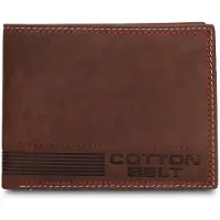 Cotton Belt Herrengeldbörse echtes Leder schwarz mit roten Nähten Kompakt 12,5cm Black B UNICA 12.5x9.5x2 cm K19054P029-NERO
