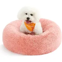 OEM Rosafarbenes Hundebett Donut Kissen 70cm Durchmesser Waschbar