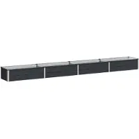 vidaXL Hochbeet im Garten Anthrazit 320 x 40 x 24 cm Stahl