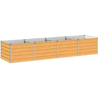 Syfax Hochbeet im Garten Holz Natur 321 x 80 x 55 cm Verzinkter Stahl