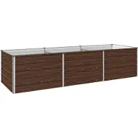 vidaXL Hochbeet im Garten Schwarznuss 240 x 80 x 55 cm Stahl