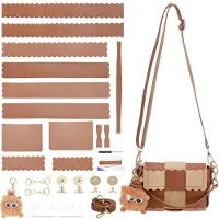 OEM Bastelset Kunstleder Crossbody-Tasche Camel 16x12 cm