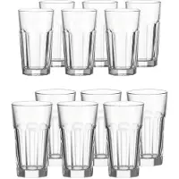 Leonardo Longdrinkglas "Longdrinkgläser Rock 24er Set transparent", bunt (transparent), B:2cm H:2cm, Glas, Trinkgefäße, Longdrinkglas, Ideal für den Alltag, spülmaschinengeeignet