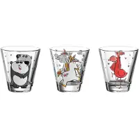 Leonardo Kinderbecher "Kinderbecher Bambini 215 ml 3er Set bunt", bunt, 3 tlg., Glas, Trinkgefäße, Kinderbecher