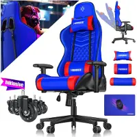 Kesser Ergonomisch Gamingstuhl 150kg belastbar Bürostuhl Lenden- & Kopfkissen