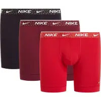 Nike Boxer UNDERWEAR "BOXER BRIEF 3PK", Herren, Gr. L, 3 Stk., Jersey, rot (henna), Jersey, Obermaterial: 95% Baumwolle, 5% Elasthan, körpernah, Unterhosen Boxer, mit Logo-Elastikbund