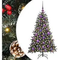 vidaXL Künstlicher Weihnachtsbaum Grün 120 cm PVC, Plastik und Stahl
