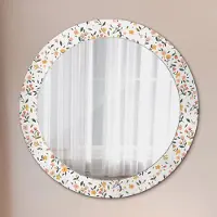 Coloray Spiegel - Mirror zum Wandspiegel Schlafzimmer – Schminkspiegel- klein niedlich Blumen- Ø70cm