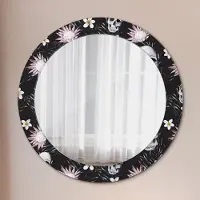 Coloray Spiegel - Mirror zum Wandspiegel Schlafzimmer – Schminkspiegel- Totenköpfe Blumen- Ø70cm