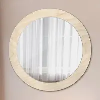 Coloray Runder Spiegel mit Modernem Aufdruck - Dekospiegel Wandmontage -Holz Textur- Ø70cm