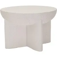 Mauro Ferretti Weißer Couchtisch aus Magnesium, Ø 63,8 x 42,5 cm