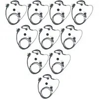VHBW 10x Headset kompatibel mit Alan Midland GXT-600, GXT-661, GXT-650, GXT-757, GXT-756, GXT-710, GXT-700, GXT-750, GXT-720 Funkgerät - schwarz