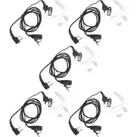 VHBW 5x Headset kompatibel mit Alan Midland GXT-850, GXT-800, GXT-756, GXT-775, GXT-710, GXT-750, GXT-720 Funkgerät - schwarz, Akustikschlauch