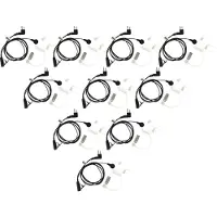 VHBW 10x Headset kompatibel mit Motorola GP88, GP300, GP73, GP600, GP68, CP040 Funkgerät - transparent, schwarz, Akustikschlauch