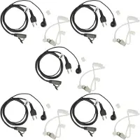 VHBW 5x Headset kompatibel mit Motorola GP338, GP280, GP328, GP240, GP329, GP1280, GP140, GP318, GP320, GP330 Funkgerät - schwarz, Akustikschlauch