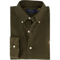 Ralph Lauren für Herren. 710805564520 Grün gefärbtes Custom Fit Oxfordhemd (S), Lässig, Baumwolle, Langarm