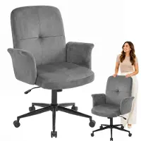 Di volio Bürostuhl PARMO, Homeoffice Stuhl mit Rollen, höhenverstellbar & bequem, Dunkelgrau