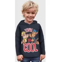 Paw Patrol Kapuzenshirt , Jungen, Gr. 128/134, blau (navy), Jersey, Obermaterial: 100% Baumwolle, bedruckt, Basic hüftbedeckend, Rundhals, Shirts Kapuzenshirt