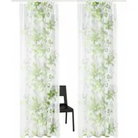 Otto Home Gardine "Ina, 2er-Set, transparent, einseitig bedruckt" Gr. 3, grün, B:144cm H:225cm, Voile, Polyester, Gardinen, Gardine, transparent, 2-er Set, einseitig bedruckt, Voile