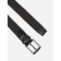 MONTI Ledergürtel "MONZA", Herren, Gr. 110, schwarz (schwarz, grau), Materialmix, Gürtel Ledergürtel, strukturierte Optik, modern